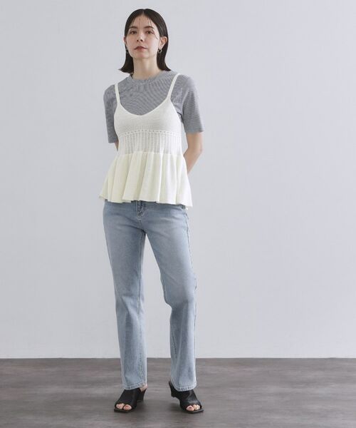 OPAQUE.CLIP / オペーク ドット クリップ ニット・セーター | カギ針風ニットキャミビスチェ【洗濯機洗い可】 | 詳細10