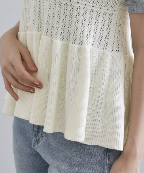 OPAQUE.CLIP / オペーク ドット クリップ ニット・セーター | カギ針風ニットキャミビスチェ【洗濯機洗い可】 | 詳細18