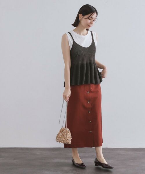 OPAQUE.CLIP / オペーク ドット クリップ ニット・セーター | カギ針風ニットキャミビスチェ【洗濯機洗い可】 | 詳細2