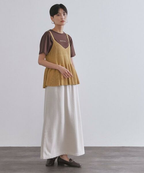 OPAQUE.CLIP / オペーク ドット クリップ ニット・セーター | カギ針風ニットキャミビスチェ【洗濯機洗い可】 | 詳細7