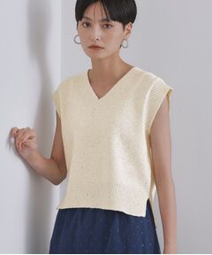 OPAQUE.CLIP / オペーク ドット クリップ ニット・セーター | スパンコールラメVネックニット【洗える】