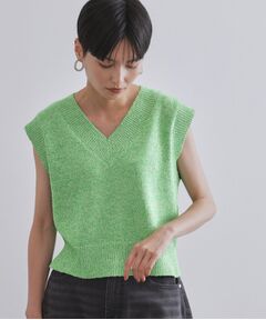 OPAQUE.CLIP / オペーク ドット クリップ ニット・セーター | スパンコールラメVネックニット【洗える】