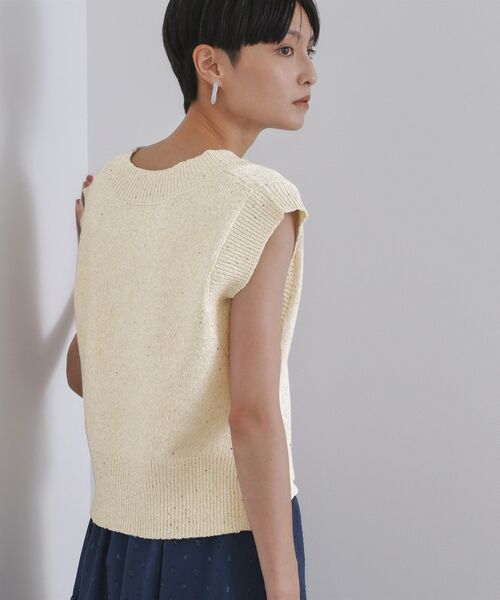 OPAQUE.CLIP / オペーク ドット クリップ ニット・セーター | スパンコールラメVネックニット【洗える】 | 詳細1