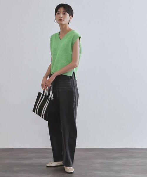 OPAQUE.CLIP / オペーク ドット クリップ ニット・セーター | スパンコールラメVネックニット【洗える】 | 詳細10