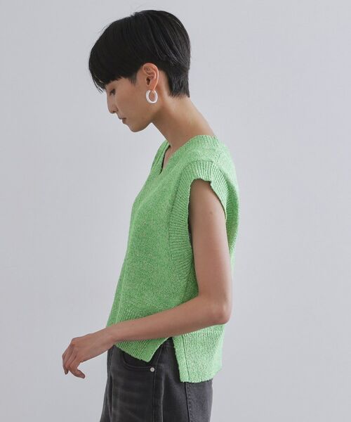 OPAQUE.CLIP / オペーク ドット クリップ ニット・セーター | スパンコールラメVネックニット【洗える】 | 詳細14