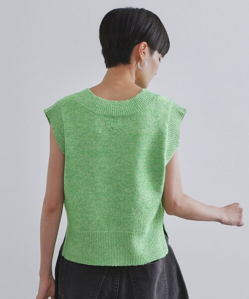 OPAQUE.CLIP / オペーク ドット クリップ ニット・セーター | スパンコールラメVネックニット【洗える】 | 詳細15