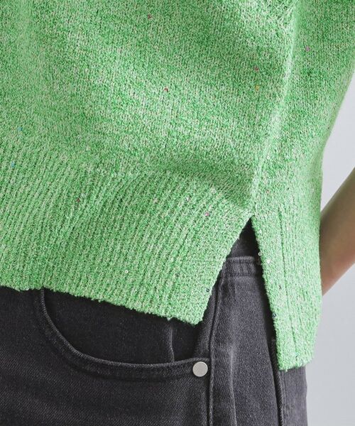 OPAQUE.CLIP / オペーク ドット クリップ ニット・セーター | スパンコールラメVネックニット【洗える】 | 詳細18