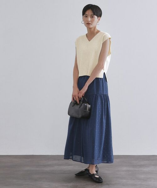 OPAQUE.CLIP / オペーク ドット クリップ ニット・セーター | スパンコールラメVネックニット【洗える】 | 詳細2