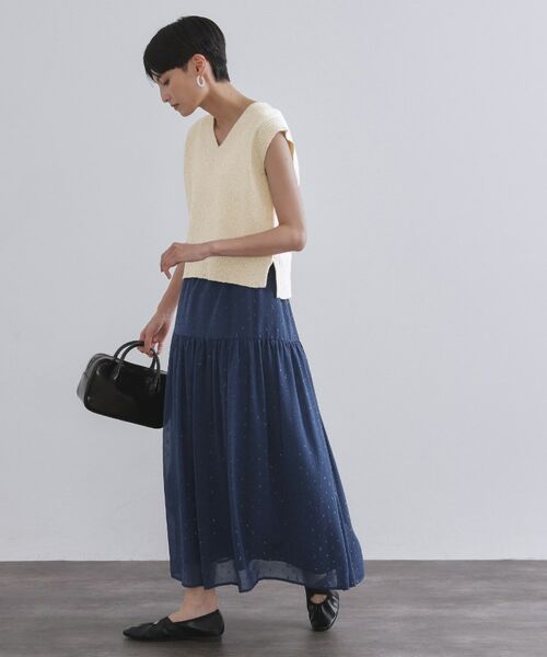 OPAQUE.CLIP / オペーク ドット クリップ ニット・セーター | スパンコールラメVネックニット【洗える】 | 詳細3