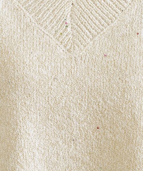 OPAQUE.CLIP / オペーク ドット クリップ ニット・セーター | スパンコールラメVネックニット【洗える】 | 詳細4