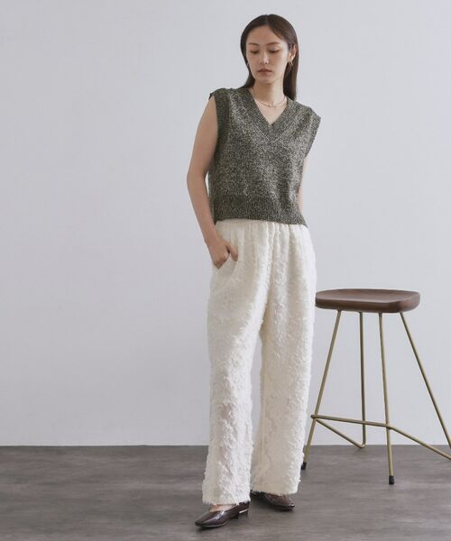 OPAQUE.CLIP / オペーク ドット クリップ ニット・セーター | スパンコールラメVネックニット【洗える】 | 詳細6