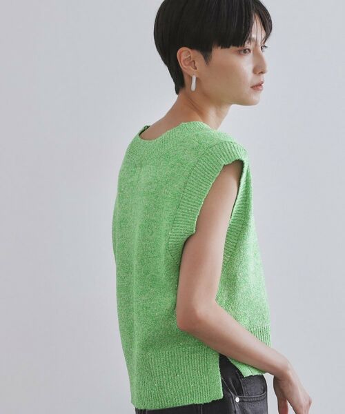 OPAQUE.CLIP / オペーク ドット クリップ ニット・セーター | スパンコールラメVネックニット【洗える】 | 詳細9