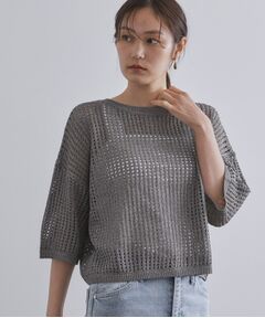 OPAQUE.CLIP / オペーク ドット クリップ ニット・セーター | 2WAY ラメメッシュニット【洗濯機洗い可/抗ピル】