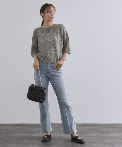OPAQUE.CLIP / オペーク ドット クリップ ニット・セーター | 2WAY ラメメッシュニット【洗濯機洗い可/抗ピル】 | 詳細15
