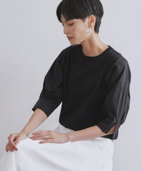 OPAQUE. CLIP/オペーク ドット クリップ ドッキングスリーブニット【洗濯機洗い可/抗ピル】 ブラック(019) 36(S)