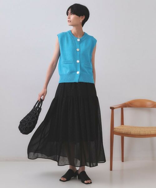 OPAQUE.CLIP / オペーク ドット クリップ ベスト | 変形ブロンズボタンニットベスト【洗濯機洗い可】 | 詳細10