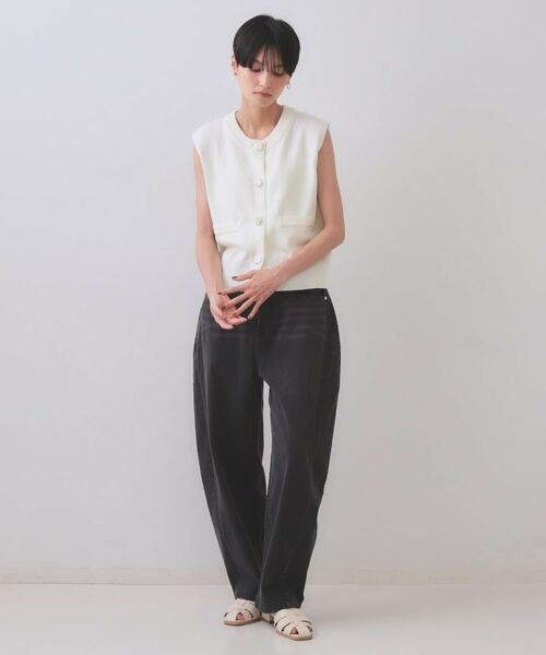 OPAQUE.CLIP / オペーク ドット クリップ ベスト | 変形ブロンズボタンニットベスト【洗濯機洗い可】 | 詳細2