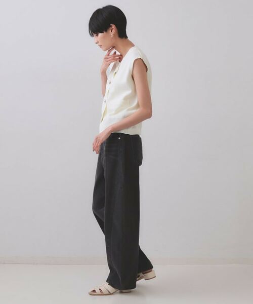 OPAQUE.CLIP / オペーク ドット クリップ ベスト | 変形ブロンズボタンニットベスト【洗濯機洗い可】 | 詳細3