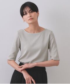 OPAQUE.CLIP / オペーク ドット クリップ カットソー | 汗染み防止 ボートネックリブカットソー【洗濯機洗い可/抗ピル】