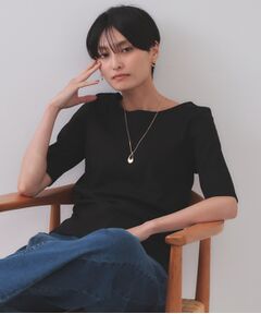 OPAQUE.CLIP / オペーク ドット クリップ カットソー | 汗染み防止 ボートネックリブカットソー【洗濯機洗い可/抗ピル】