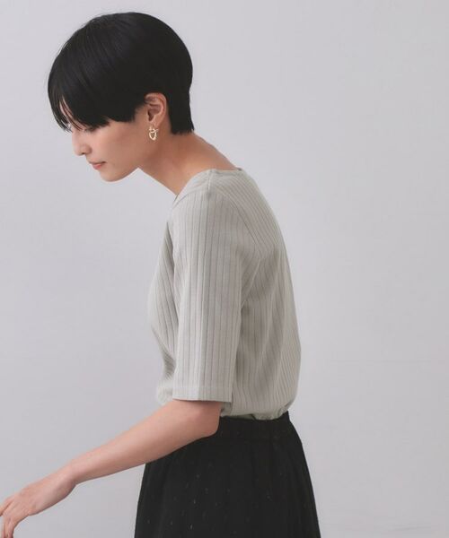 OPAQUE.CLIP / オペーク ドット クリップ カットソー | 汗染み防止 ボートネックリブカットソー【洗濯機洗い可/抗ピル】 | 詳細1