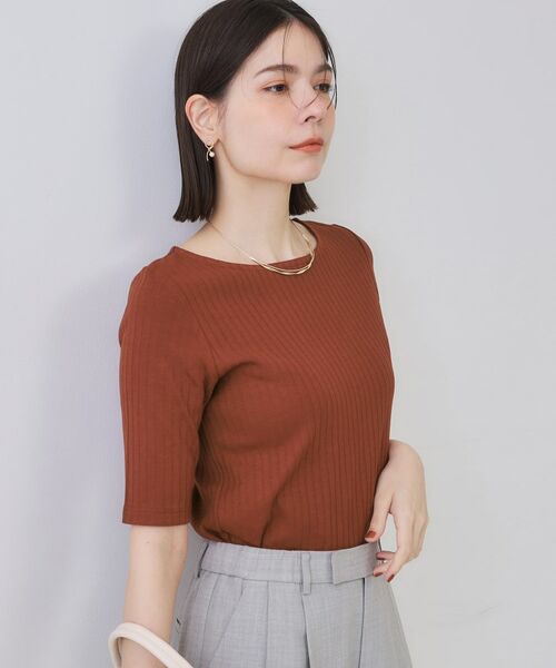 OPAQUE.CLIP / オペーク ドット クリップ カットソー | 汗染み防止 ボートネックリブカットソー【洗濯機洗い可/抗ピル】 | 詳細13