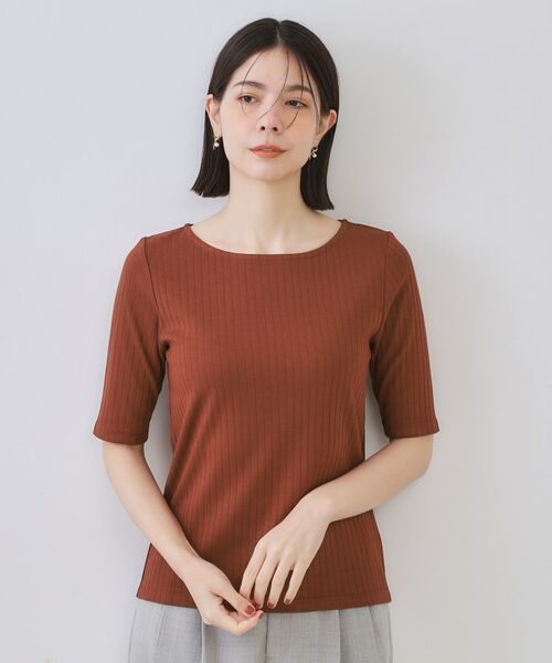 OPAQUE.CLIP / オペーク ドット クリップ カットソー | 汗染み防止 ボートネックリブカットソー【洗濯機洗い可/抗ピル】 | 詳細17