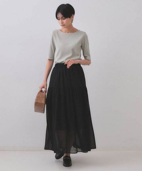 OPAQUE.CLIP / オペーク ドット クリップ カットソー | 汗染み防止 ボートネックリブカットソー【洗濯機洗い可/抗ピル】 | 詳細2