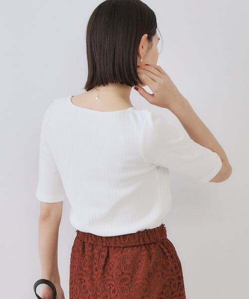 OPAQUE.CLIP / オペーク ドット クリップ カットソー | 汗染み防止 ボートネックリブカットソー【洗濯機洗い可/抗ピル】 | 詳細5