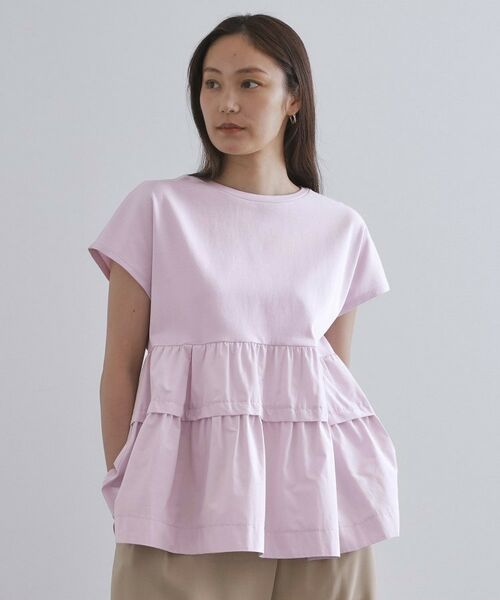 OPAQUE.CLIP / オペーク ドット クリップ カットソー | ドッキングティアードトップス【洗濯機洗い可】 | 詳細13