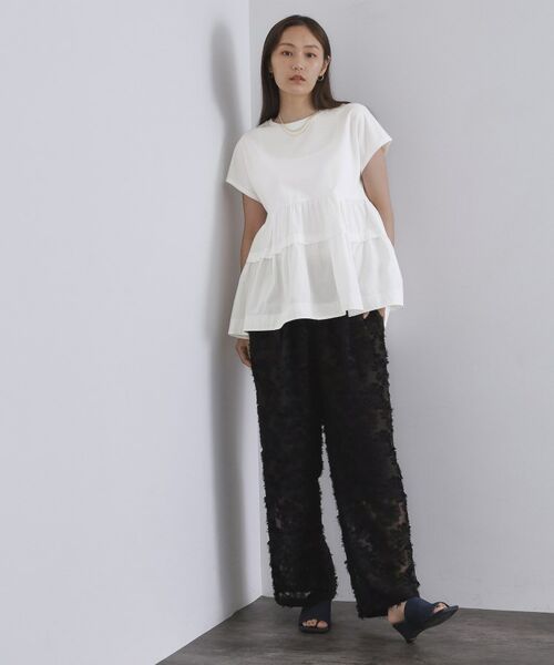 OPAQUE.CLIP / オペーク ドット クリップ カットソー | ドッキングティアードトップス【洗濯機洗い可】 | 詳細2