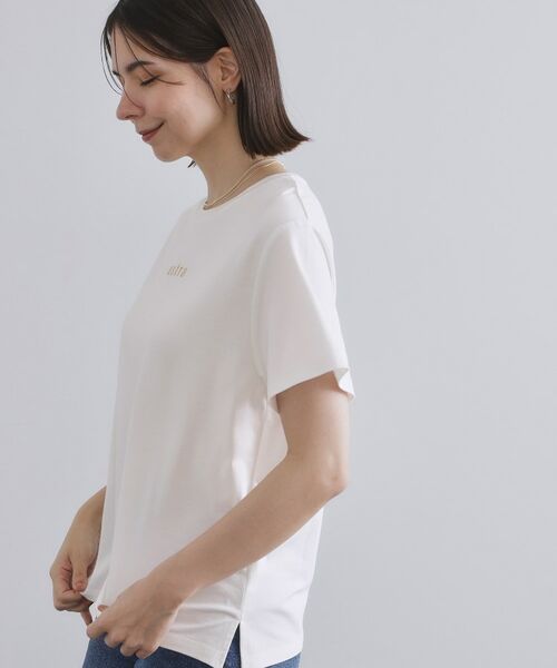 OPAQUE.CLIP / オペーク ドット クリップ Tシャツ | メタリック刺繍ロゴTシャツ【接触冷感/洗濯機洗い可】 | 詳細1