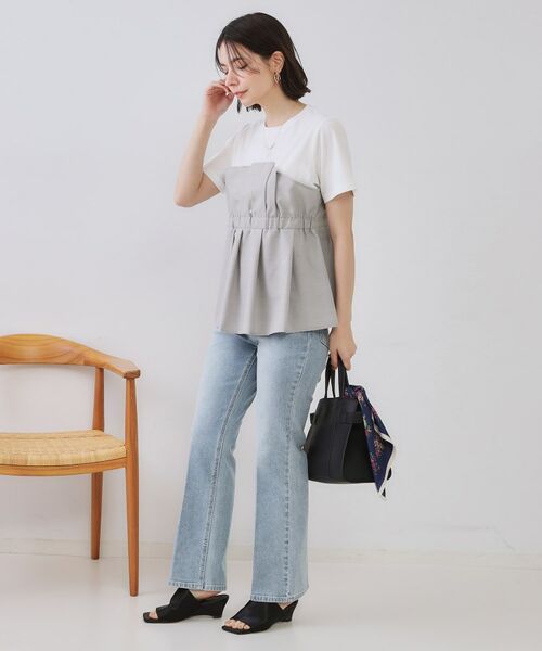 OPAQUE.CLIP / オペーク ドット クリップ カットソー | タックビスチェドッキングカットソー【洗濯機洗い可】 | 詳細2