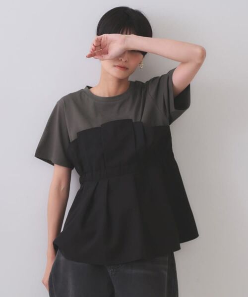 OPAQUE.CLIP / オペーク ドット クリップ カットソー | タックビスチェドッキングカットソー【洗濯機洗い可】(ブラック(519))