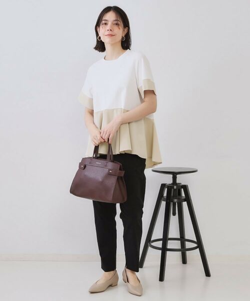 OPAQUE.CLIP / オペーク ドット クリップ カットソー | 配色フハクドッキングペプラムトップス【洗濯機洗い可/抗ピル】 | 詳細10