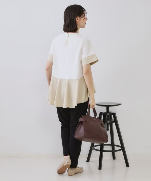 OPAQUE.CLIP / オペーク ドット クリップ カットソー | 配色フハクドッキングペプラムトップス【洗濯機洗い可/抗ピル】 | 詳細11