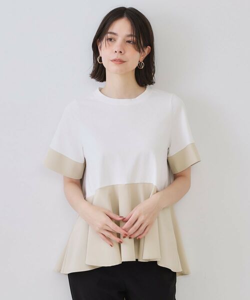 OPAQUE.CLIP / オペーク ドット クリップ カットソー | 配色フハクドッキングペプラムトップス【洗濯機洗い可/抗ピル】 | 詳細13