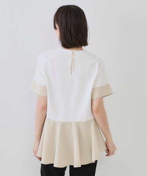 OPAQUE.CLIP / オペーク ドット クリップ カットソー | 配色フハクドッキングペプラムトップス【洗濯機洗い可/抗ピル】 | 詳細15