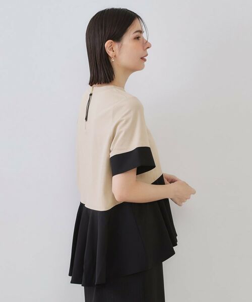 OPAQUE.CLIP / オペーク ドット クリップ カットソー | 配色フハクドッキングペプラムトップス【洗濯機洗い可/抗ピル】 | 詳細5