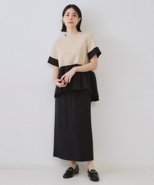 OPAQUE.CLIP / オペーク ドット クリップ カットソー | 配色フハクドッキングペプラムトップス【洗濯機洗い可/抗ピル】 | 詳細6