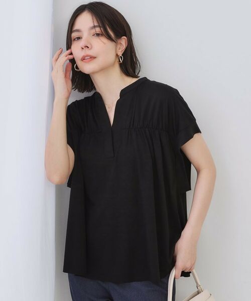 OPAQUE.CLIP / オペーク ドット クリップ カットソー | スキッパーフレアカットソー【接触冷感/洗濯機洗い可】 | 詳細1