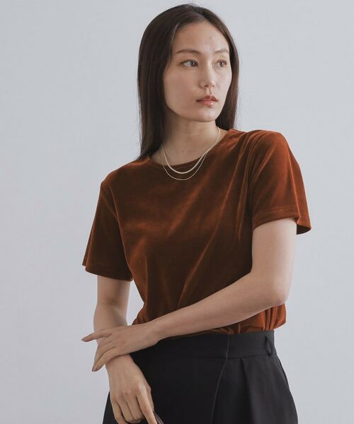 OPAQUE. CLIP/オペーク ドット クリップ フロッキーチュールTシャツ【洗濯機洗い可】 ブラウン(043) 38(M) OPAQUE. CLIP/オペーク ドット クリップ フロッキーチュールTシャツ【洗濯機洗い可】 ブラウン(043) 38(M)