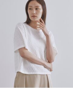OPAQUE.CLIP / オペーク ドット クリップ カットソー | ふくれジャカードトップス【洗濯機洗い可】