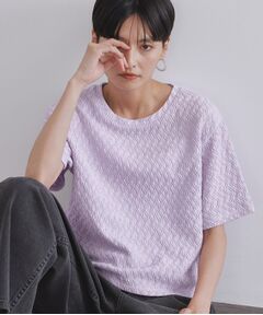 OPAQUE.CLIP / オペーク ドット クリップ カットソー | ふくれジャカードトップス【洗濯機洗い可】