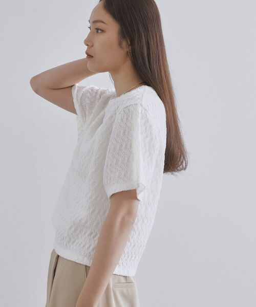 OPAQUE.CLIP / オペーク ドット クリップ カットソー | ふくれジャカードトップス【洗濯機洗い可】 | 詳細1