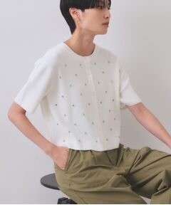 OPAQUE.CLIP / オペーク ドット クリップ カーディガン・ボレロ | フロントビジューリブニットカーディガン【洗濯機洗い可/抗ピル】