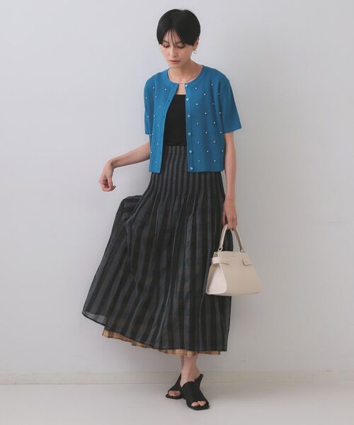 OPAQUE.CLIP / オペーク ドット クリップ カーディガン・ボレロ | フロントビジューリブニットカーディガン【洗濯機洗い可/抗ピル】 | 詳細10