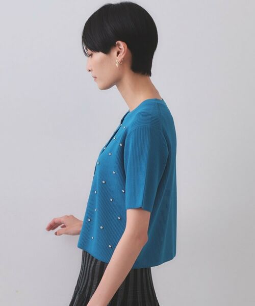 OPAQUE.CLIP / オペーク ドット クリップ カーディガン・ボレロ | フロントビジューリブニットカーディガン【洗濯機洗い可/抗ピル】 | 詳細14