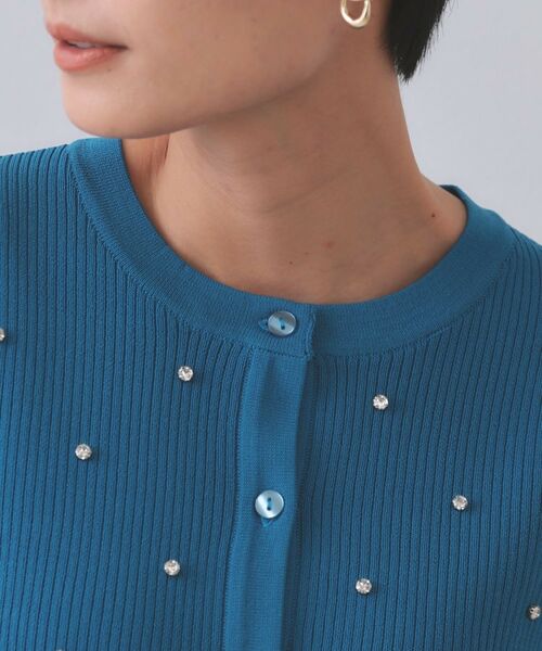 OPAQUE.CLIP / オペーク ドット クリップ カーディガン・ボレロ | フロントビジューリブニットカーディガン【洗濯機洗い可/抗ピル】 | 詳細16