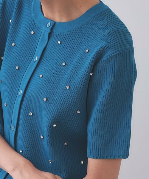 OPAQUE.CLIP / オペーク ドット クリップ カーディガン・ボレロ | フロントビジューリブニットカーディガン【洗濯機洗い可/抗ピル】 | 詳細17